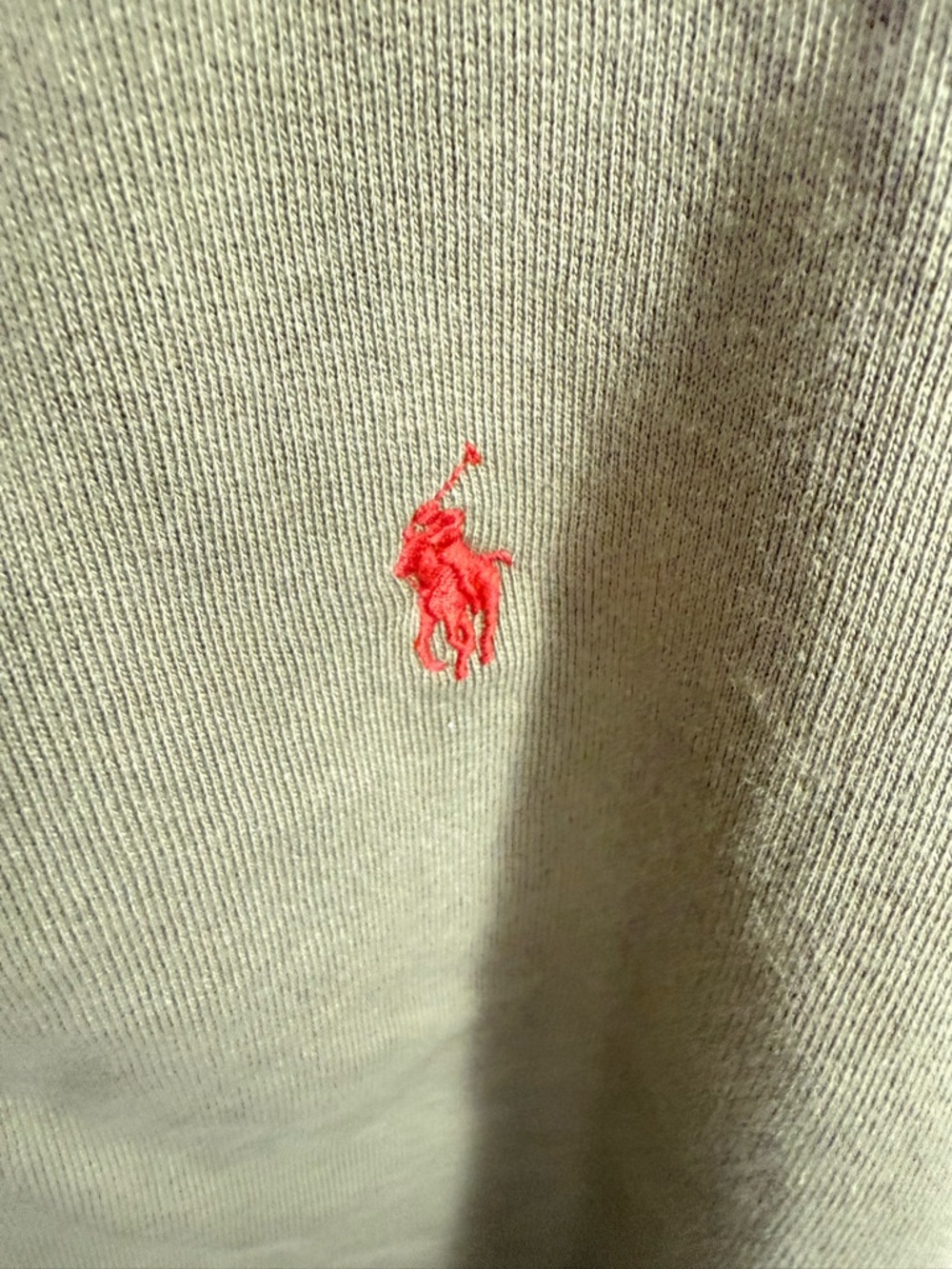 Ralph Lauren Olive Green Zip-Up Hoodie with Red Trim - Picture 3 of 5